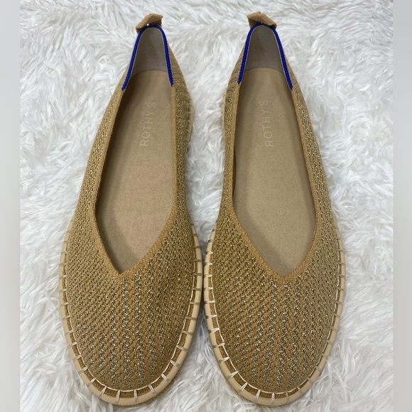NEW! ROTHYS Tan Flats Elegant Woven Design. - Picture 1 of 10